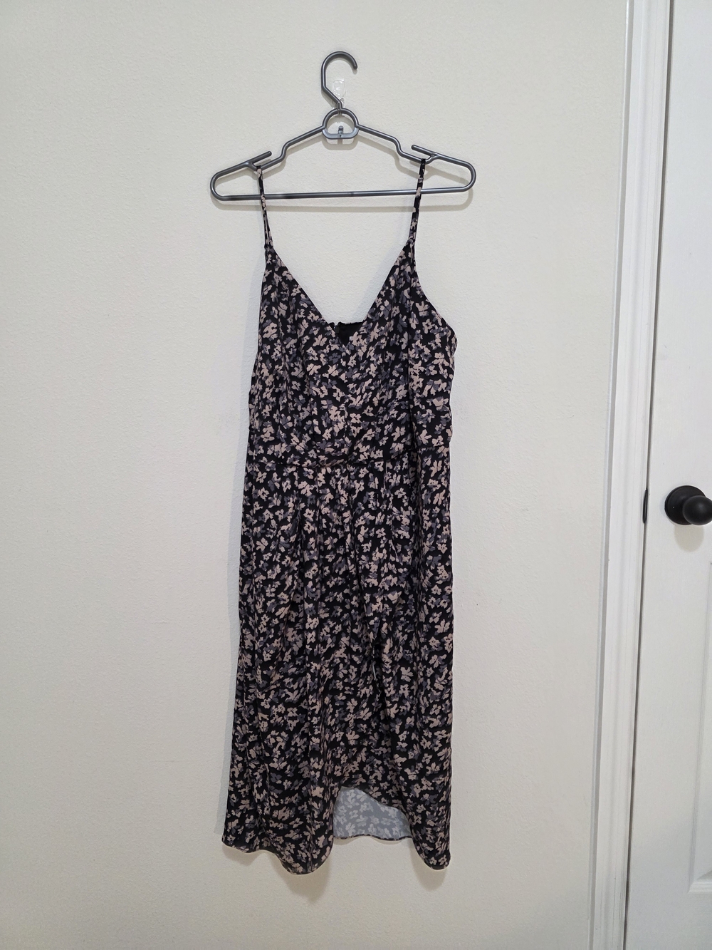 Chelsea28 Black Midi Dress with Pink Floral Print